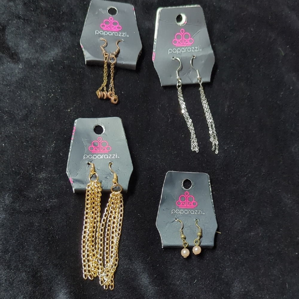 Paparazzi Gold and Silver Dangle Earrings Set